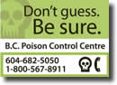 BC Poison Control fridge magnet